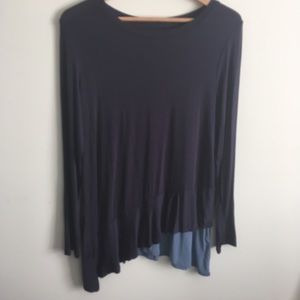 LOGO Lori Goldstein | Blue Long Sleeve Tunic Medm